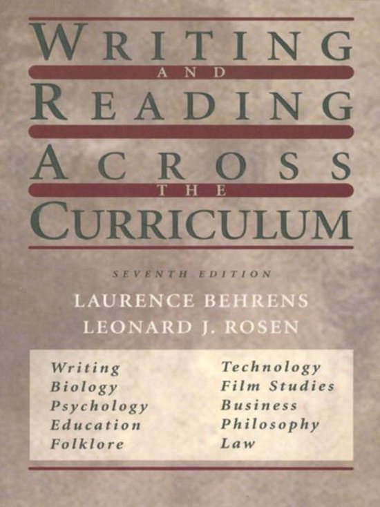 Writing and reading across the curriculum laurence behrens