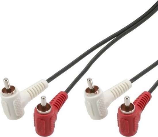 Eenvoudige tulp stereo 2RCA kabel met haakse connectoren - 5 meter | bol.com