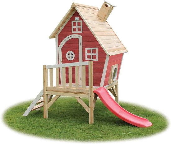 Ophef Inspecteren Kaarsen EXIT Fantasia 300 houten speelhuis - rood | bol.com