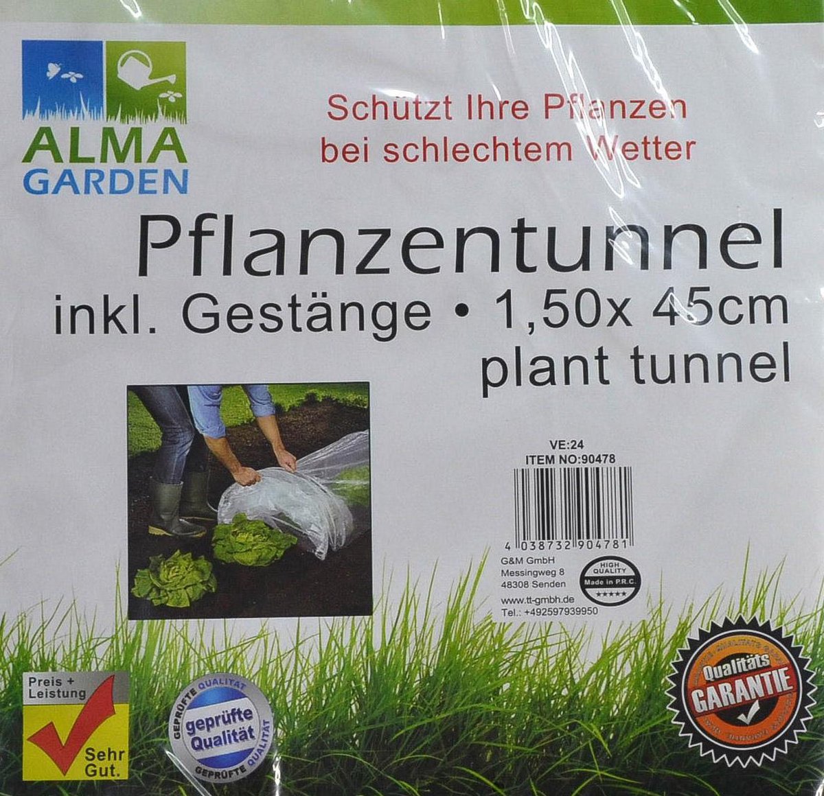 Premium Planten Tunnel met Inzetstukken 150x45cm Plastic