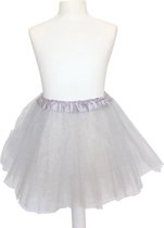 Ballet Rokje zilver glitter verkleedkleding Prinsessen bij jurk - lengte 35 cm -