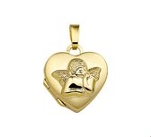 TFT Medaillon Hart En Cupido Geelgoud Glanzend 14,0 mm x 14,5 mm