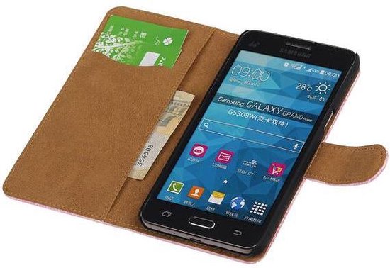 Etui Portefeuille Bookstyle Samsung Galaxy Grand Prime Mini Snake Pink - Housse Etui