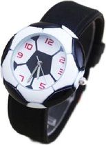Kinder voetbal horloge zwart 40 mm I-deLuxe verpakking