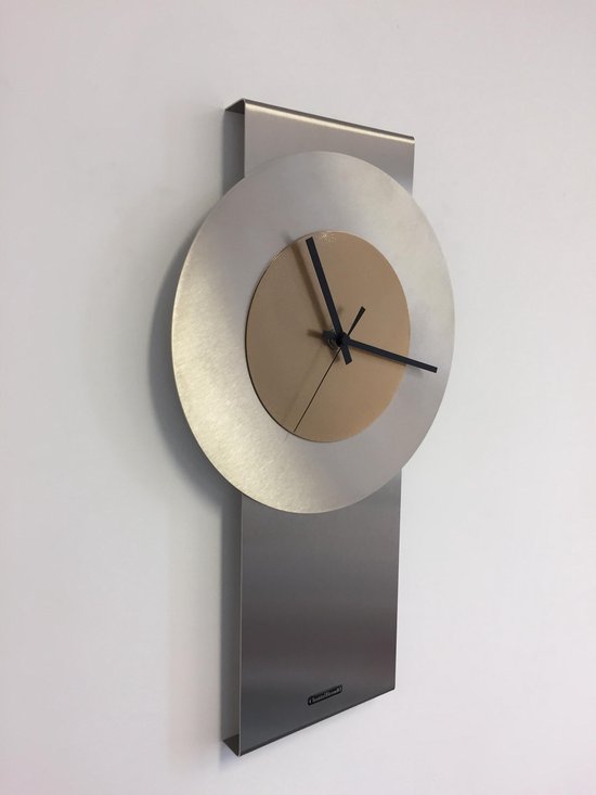 Horloge murale en acier inoxydable GOLDEN CIRCLE Pendule Design moderne |  bol