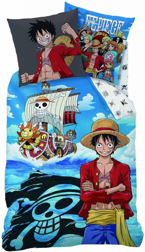 One Piece Sailor Dekbedovertrek Eenpersoons 140 X 0 Cm Blauw Multi Bol Com