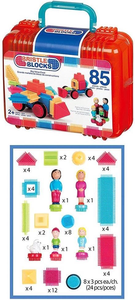 Bristle Blocks Case - Nopper Bouwspeelgoed - 85 stuks - Grote Koffer Bouwen van Bristle Blocks — afbeelding 3