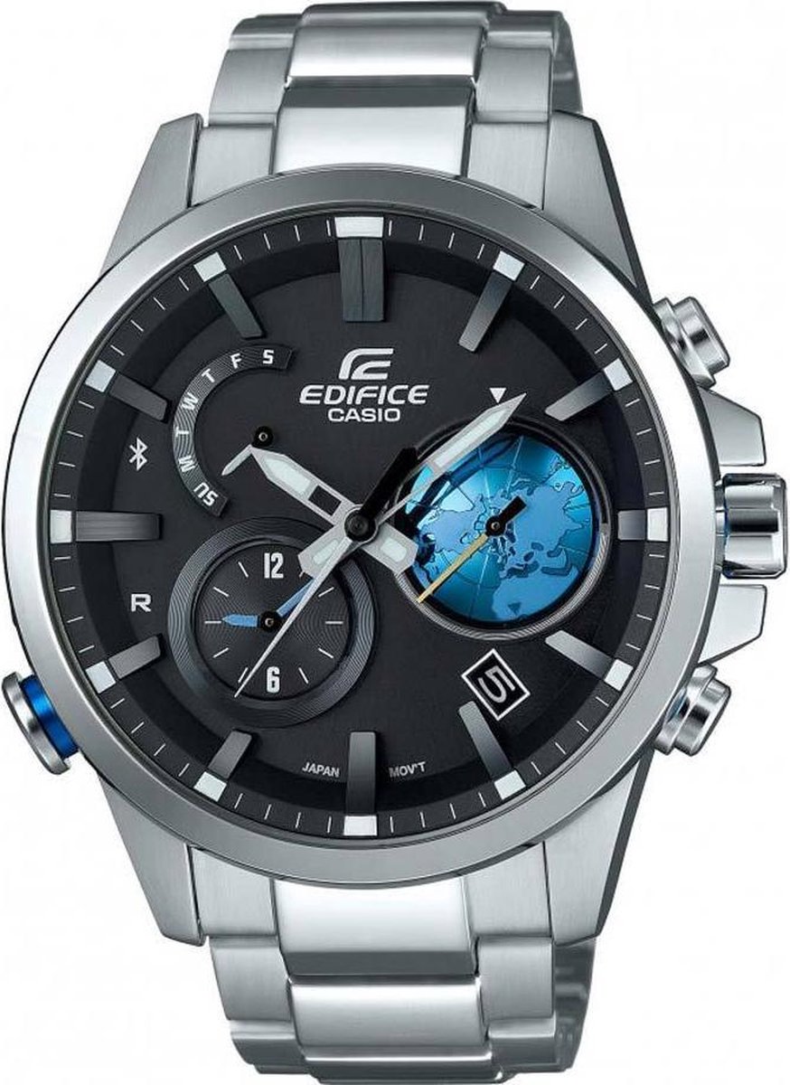 Casio Edifice Bluetooth Chronograaf Globe Dial EQB-600D-1A2ER