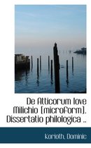 de Atticorum Iove Milichio [Microform]. Dissertatio Philologica ..