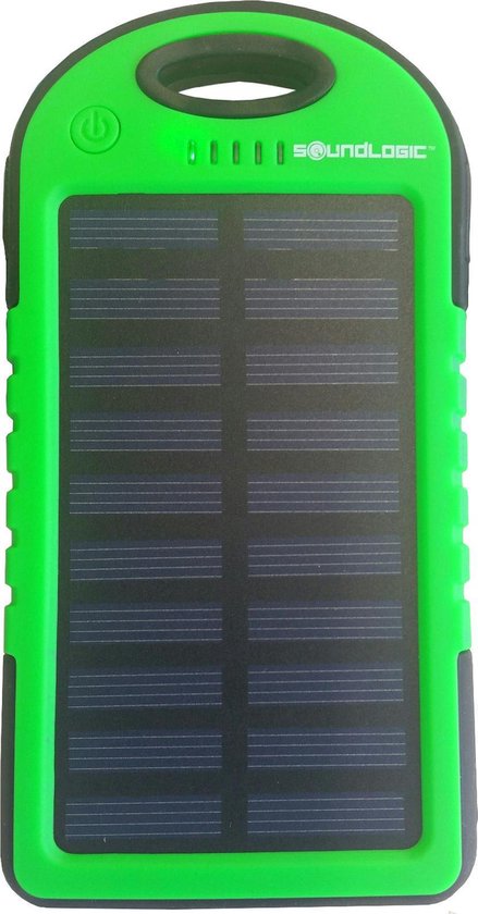 passagier Dollar schotel Soundlogic Solar Powerbank Zwart met zonnepaneel - 5.000 mAh | bol.com
