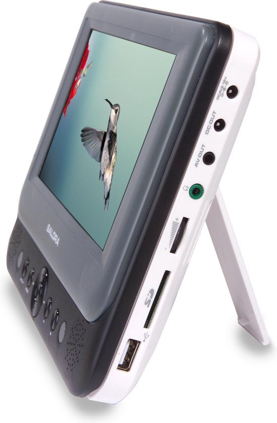 Salora DVP7048TWIN - Portable DVD speler - 2 schermen (7 inch) - Accu - USB - SD - Accessoires