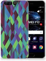Huawei P10 TPU Hoesje Design Abstract Green Blue