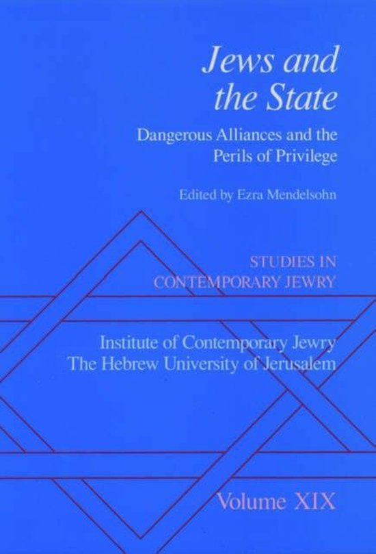 Blauwe boekomslag met witte tekst: Jews and the State, onderaan een grote Davidsster in lijntekening.