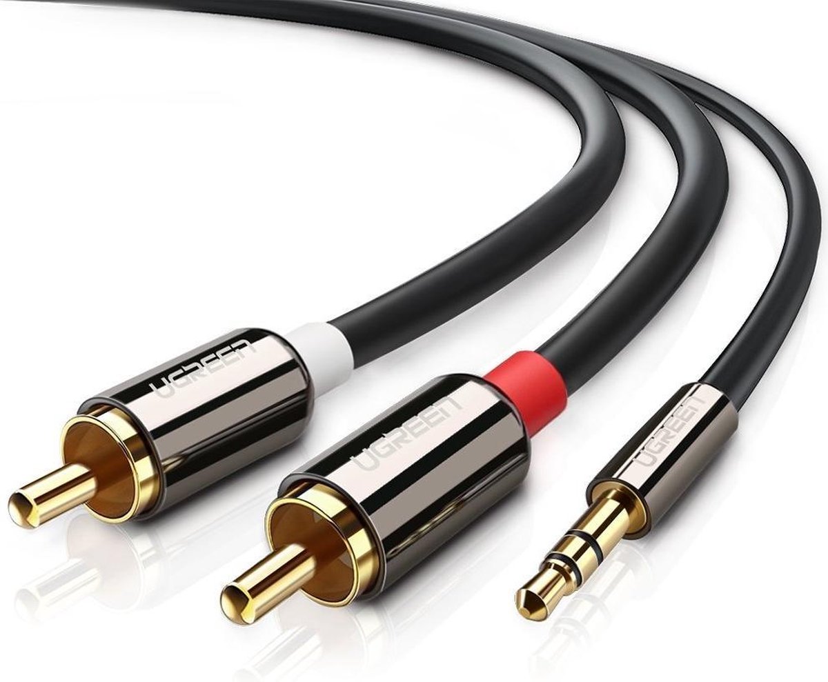 3.5mm Jack male to 2RCA male cable metal connector