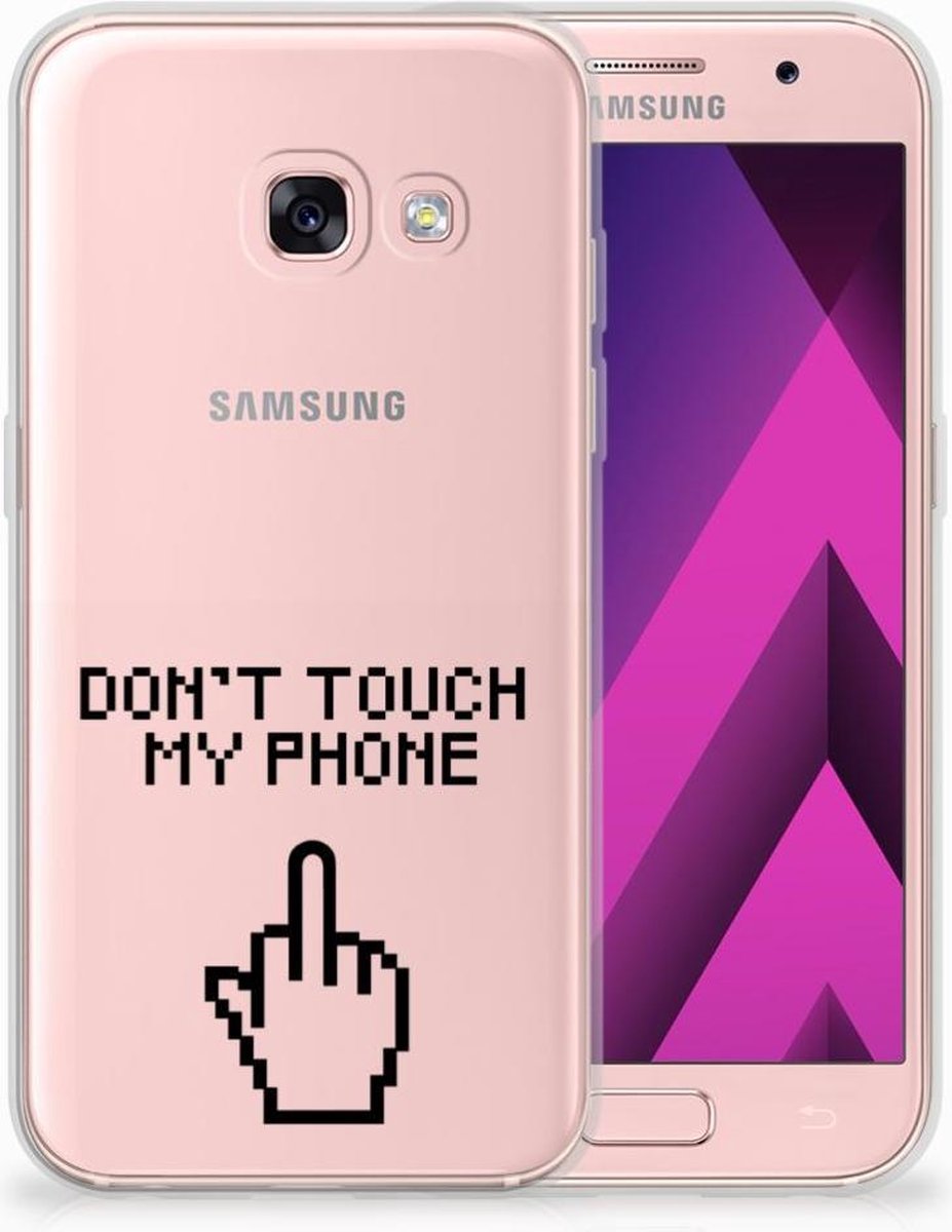 TPU Hoesje voor Samsung Galaxy A3 2017 Silicone-hoesje Finger Don't Touch My Phone