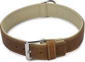 Beeztees Comfort - Halsband Hond - Leer - Bruin - 65 cm x 40 mm