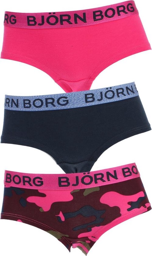 Bjorn Borg Hipster BB Camo - Ondergoed - Meisjes 3 Pack - Bordeaux Rood - Maat 170 | bol.com