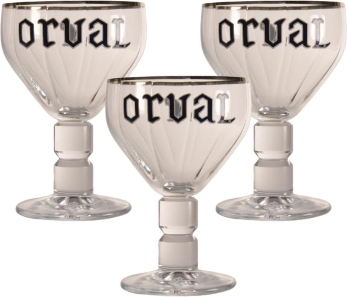 voor de hand liggend plank G Orval Bierglas - 33cl (Set van 3) - Origineel glas van de brouwerij - Glas  op voet - Nieuw | bol.com