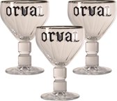 Orval Bierglas - 33cl (Set van 3) - Origineel glas van de brouwerij - Glas op voet - Nieuw