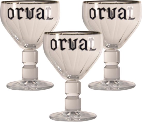 seksueel Mier Omleiden Orval Bierglas - 33cl (Set van 3) - Origineel glas van de brouwerij - Glas  op voet - Nieuw | bol.com