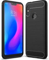 Xiaomi Mi A2 Lite Hoesje - Armor Brushed TPU - Zwart