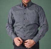 GCM heren overhemd/blouse grijs/blauw - maat M