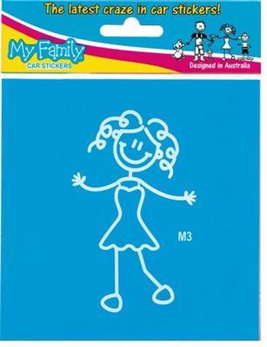 Moeder in zomerjurk - autosticker - wit - 10 cm
