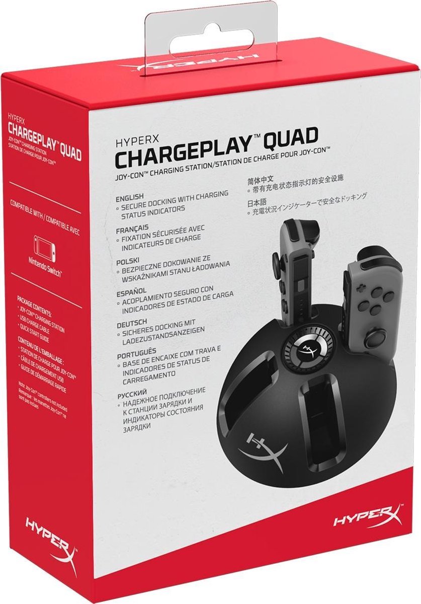 HyperX ChargePlay QUAD Controller Oplaadstation - Nintendo Switch - Zwart |  bol.com