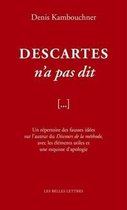 Fiche de lecture de "Descartes n'a pas dit" de Denis Kambouchner