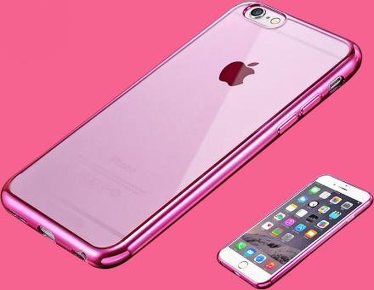 Apple Iphone 6 / 6S Paars siliconen flipcase hoesje