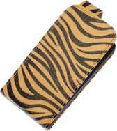 BestCases.nl Bruin Zebra Classic Flip case hoesje voor Samsung Galaxy Fame S6810