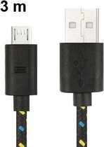 Motorola Moto E3 Power Micro USB Kabel Micro USB Oplader 3 Meter (Hoge Kwaliteit)