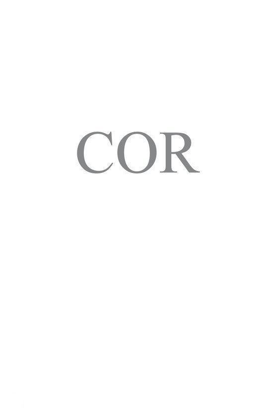 Witte pagina met de titel 'COR' in grijs.