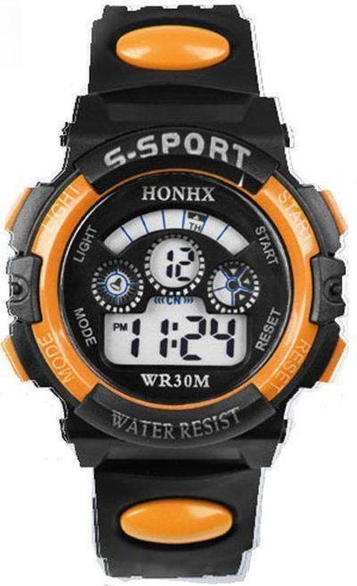 HONIX S-Sport - Horloge - 37 mm - Kunststof - Zwart-Oranje