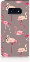 Geschikt voor Samsung Galaxy S10e Uniek Standcase Hoesje Flamingo
