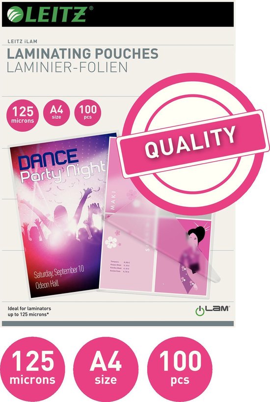 Leitz - Lamineerhoezen - A4 - 125 Micron - 100 Stuks