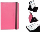 Hoes voor de Point Of View Mobii Tab P1045 , Multi-stand Case, Hot Pink, merk i12Cover