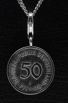 Zilveren 50 Pfennig Duitsland hanger én bedel