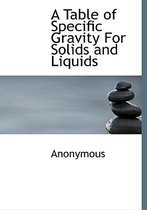 A Table of Specific Gravity for Solids and Liquids