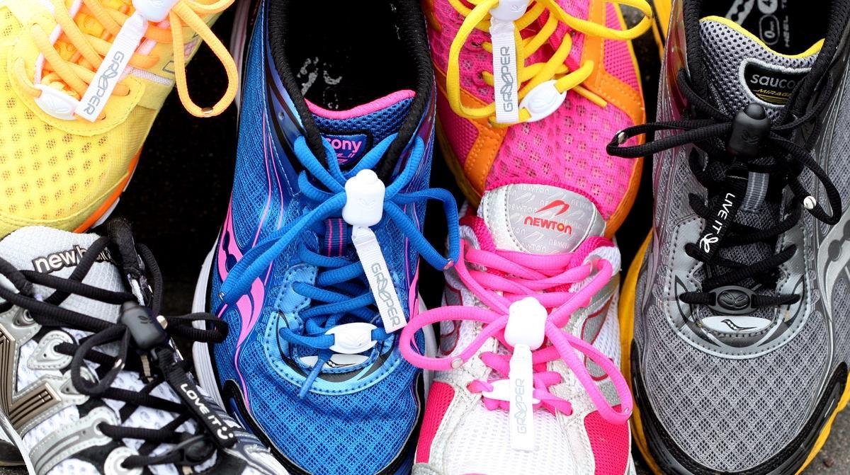 Voorgestrikte Greeper® sportveters paars