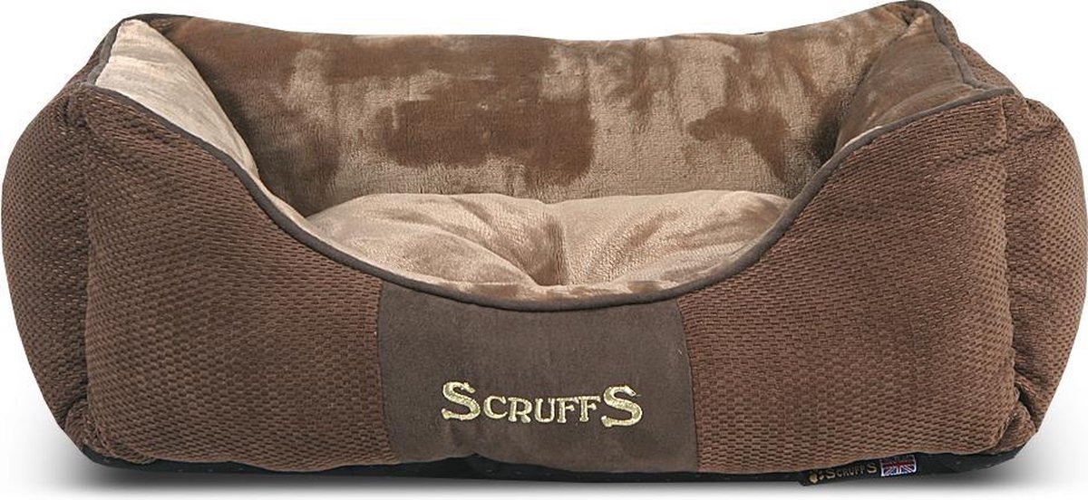 Hondenmand Zacht en Stevig, Anti-Slip en Wasbaar - Scruffs Chester Box Bed - in Grijs en Bruin in maat S tot XL - Kleur: Bruin, Maat: Small