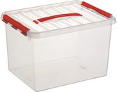 Sunware - Q-line opbergbox 22L transparant rood - 40 x 30 x 26 cm