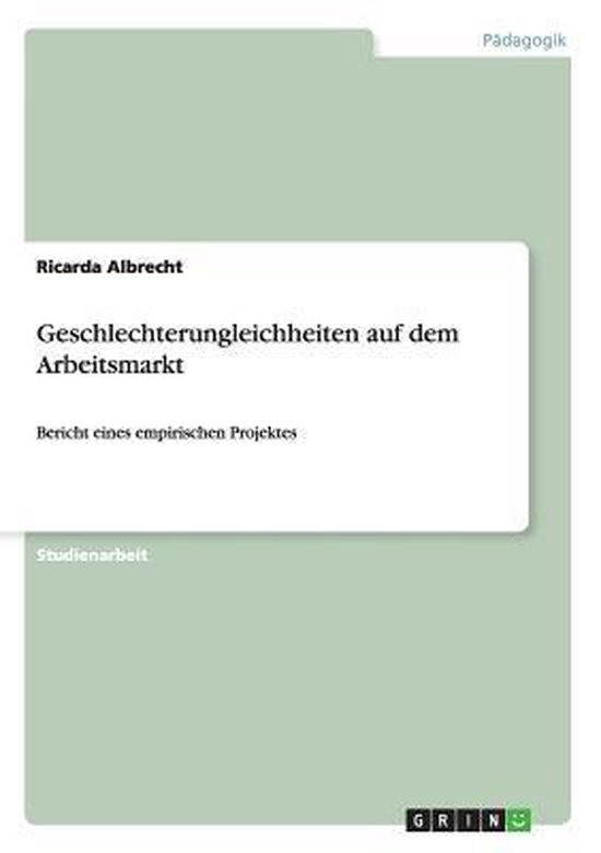 Geschlechterungleichheiten auf dem Arbeitsmarkt - cover