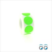 Etiketten - Stickers - fluor groen - O35 mm - rol van 1000 stuks