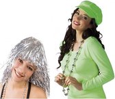 Disco accessoires verkleedset zilver voor dames