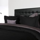 Refined Basic Twill hoeslaken - Zwart - Lits-jumeaux (180x200 cm)