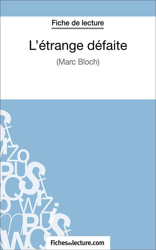 L'étrange défaite - cover