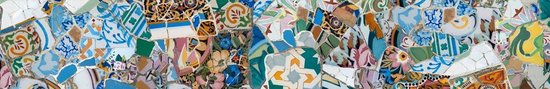 Keuken achterwand: Parc Guell, Gaudi Mozaïek 305 x 50 cm - SoWhat-design