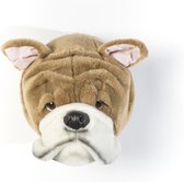 Wild&Soft- Wanddecoratie dierenkop pluche bulldog Matthew