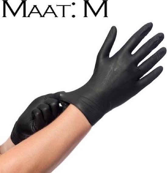 metriek Makkelijk te lezen Jood Nitril handschoenen ZWART M | bol.com